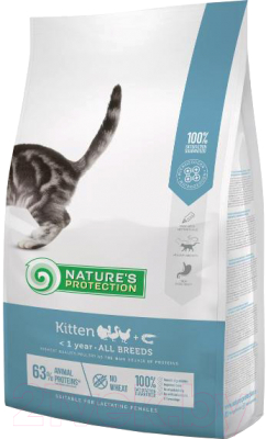 Сухой корм для кошек Nature's Protection Kitten Poultry With Krill с птицей и крилем / NPS45759 (7кг)