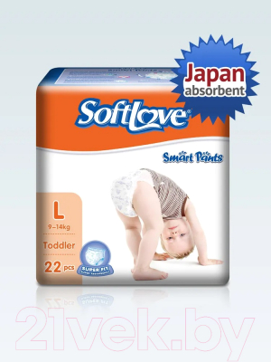 Подгузники-трусики детские Softlove Smart Pants L 9-14кг / P00119B-22 (22шт)