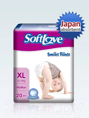 Подгузники-трусики детские Softlove Smart Pants Size-XL 12-17кг / P00120B-20 (20шт)