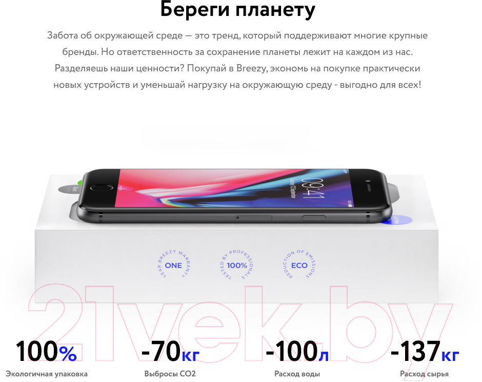 Смартфон Apple iPhone 8 256GB A1905 / 2BMQ7E2 восстановленный Breezy