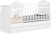 Детская кровать-трансформер INDIGO Amici Universal (белый) - 