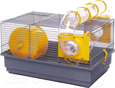Клетка для грызунов Voltrega 001115G/yellow (с туннелем)