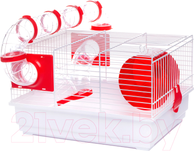 Изображение товара Клетка для грызунов Voltrega 001915B/red (с туннелем)