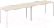 Комплект письменных столов Norden s-b-s 240x70x75 / SG.222.OL.44.WH (дуб светлый/белый) - 