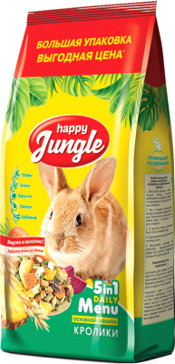 Корм для грызунов Happy Jungle Для кроликов / J111 (900г)