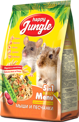 Корм для грызунов Happy Jungle Для мышей и песчанок / J116 (400г)