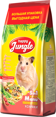 Корм для грызунов Happy Jungle Для хомяков / J122 (900г)