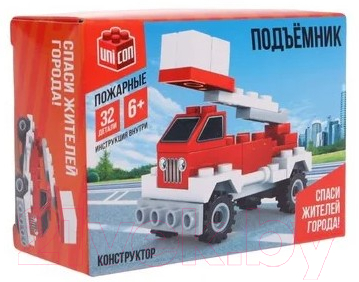 Изображение товара Конструктор Unicon Спасатели Машина с лестницей SL-7521А / 1035386 (32шт)