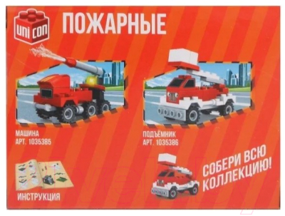 Изображение товара Конструктор Unicon Спасатели Машина с лестницей SL-7521А / 1035386 (32шт)