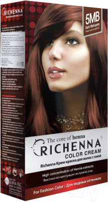 Крем-краска для волос Richenna С хной 5MB (Dark Mahogany)