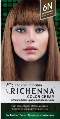 Крем-краска для волос Richenna С хной 6N (Light Chestnut)