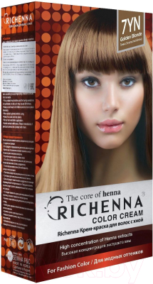 Крем-краска для волос Richenna С хной 7YN (Golden Blonde)