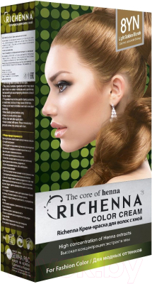 Крем-краска для волос Richenna С хной 8YN (Light Golden Blonde)