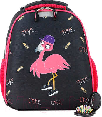 Школьный рюкзак Ecotope Kids Фламинго расческа 057-540-110-CLR (черный)