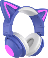 Беспроводные наушники Qumo Party Cat mini BT 0050 (фиолетовый/голубой) - 