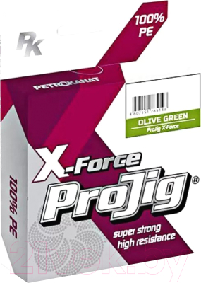 Леска плетеная Петроканат ProJig X-Force 0.16мм 11.0кг (150м, хаки)