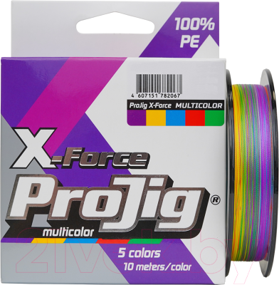 Леска плетеная Петроканат ProJig X-Force Multicolor 0.12мм 8.0кг (100м)