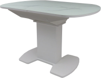 Обеденный стол Аврора Корсика стекло 120-151.5x80 (мрамор белый 2/белый матовый) - 