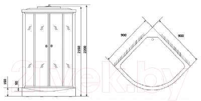 Душевая кабина Niagara NG-7715G 90x90x220 (прозрачное стекло)