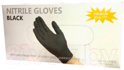 Перчатки одноразовые Wally Plastic Нитриловые (S, 100шт, черный)