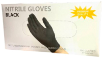 Перчатки одноразовые Wally Plastic Нитриловые (M, 100шт, черный) - 