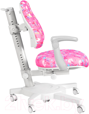 Кресло растущее Anatomica Armata с подлокотниками (розовый с цветными сердечками)