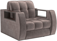 Кресло-кровать Mebel-Ars Аккордеон Барон №3 (бархат серо-шоколадный Star Velvet 60 Coffee) - 