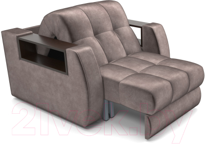 Кресло-кровать Mebel-Ars Аккордеон Барон №3 (бархат серо-шоколадный Star Velvet 60 Coffee)