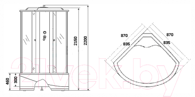 Душевая кабина Niagara NG-908-01 90x90x220 (тонированное стекло)