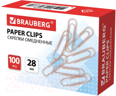 Скрепки Brauberg 270448 (100шт)