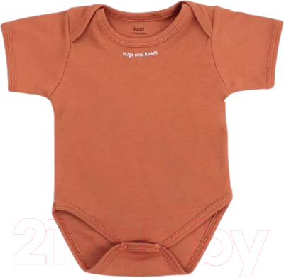 Изображение товара Набор боди для малышей Rant Hugs And Kisses / 62-62 (2шт, Curry Brown, р.62)
