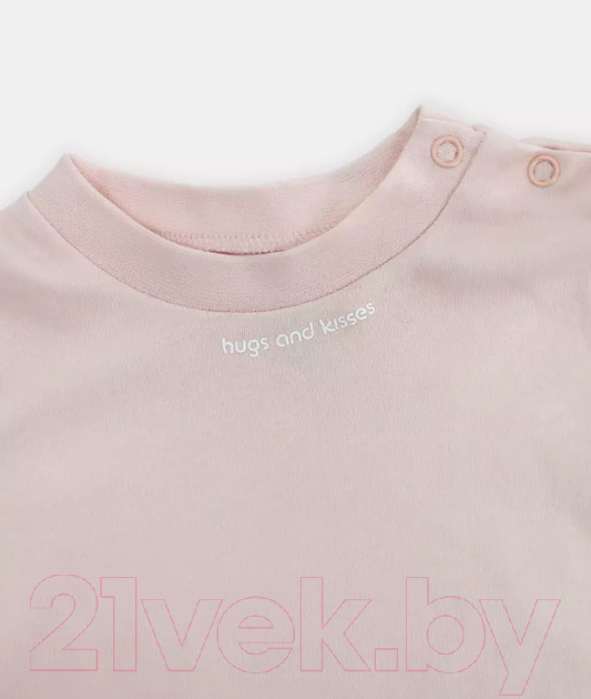 Набор футболок для малышей Rant Hugs And Kisses / 46-68 (2шт, Soft Pink, р.68) — фото 3