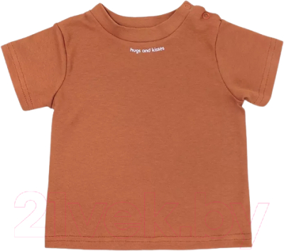 Набор футболок для малышей Rant Hugs And Kisses / 46-74 (2шт, Curry Brown, р.74)