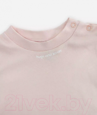 Набор футболок для малышей Rant Hugs And Kisses / 46-80 (2шт, Soft Pink, р.80)