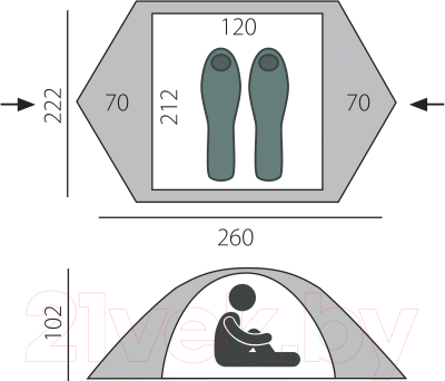 Изображение товара Палатка BTrace Micro / T0188 (зеленый)