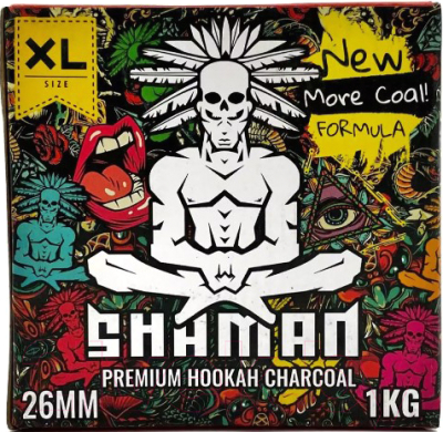 Уголь для кальяна SHAMAN Кокосовый 26мм / AHR02421 (1кг)