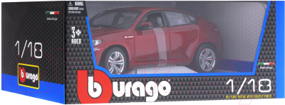 Масштабная модель автомобиля Bburago БМВ Х6 / 18-12081 (красный металлик)