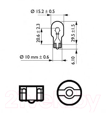 Изображение товара Комплект автомобильных ламп Philips 12067B2