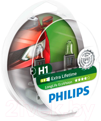 Комплект автомобильных ламп Philips H1 12258LLECOS2 (2шт)