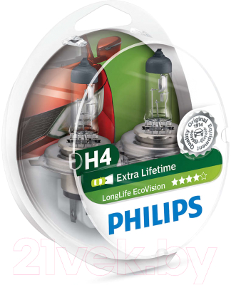 Комплект автомобильных ламп Philips H4 12342LLECOS2