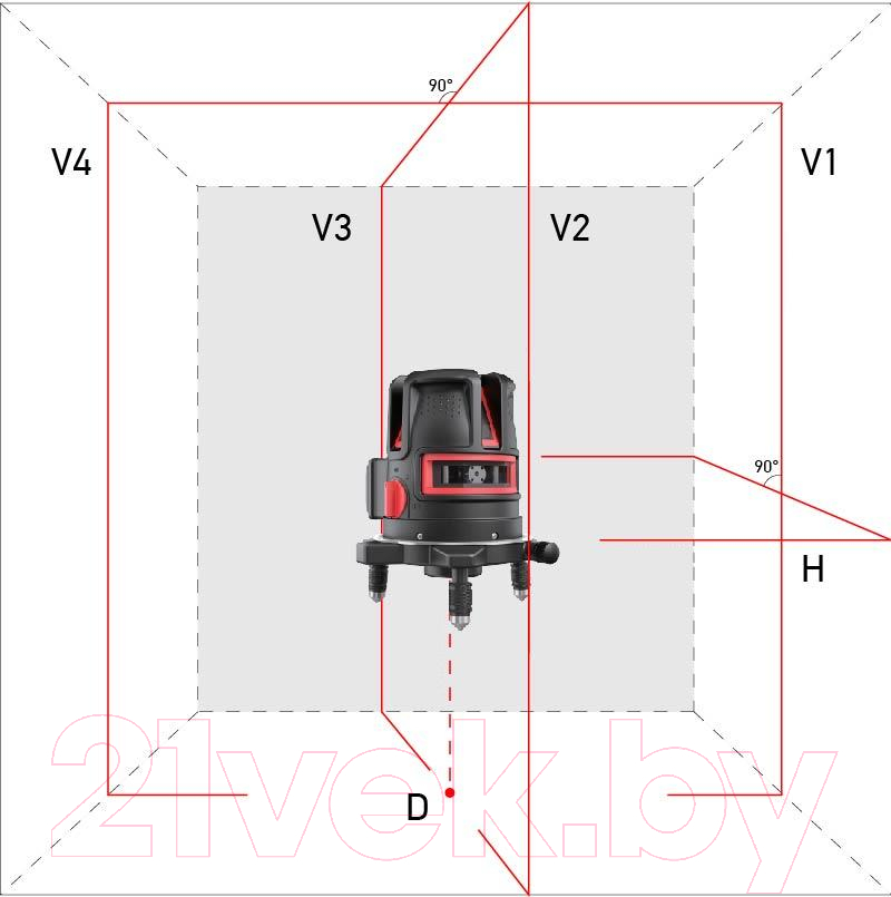 Лазерный нивелир ADA Instruments ProLiner 4V / A00474