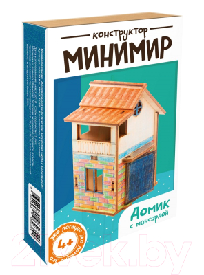 Кукольный домик Balance.toys Минимир. Дом с мансардой / Min02