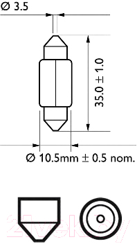 Изображение товара Комплект автомобильных ламп Philips 12844B2
