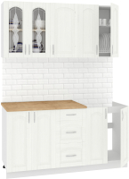 Кухонный гарнитур Кортекс-мебель Корнелия Ретро 1.6 (ясень белый/дуб бунратти) - 