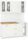 Кухонный гарнитур Кортекс-мебель Корнелия Ретро 1.6 (ясень белый/дуб бунратти) - 