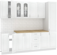 Кухонный гарнитур Кортекс-мебель Корнелия Ретро 2.4 (ясень белый/дуб бунратти) - 