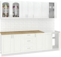 Кухонный гарнитур Кортекс-мебель Корнелия Ретро 2.5 (ясень белый/дуб бунратти) - 
