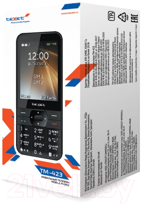 Мобильный телефон Texet TM-423 (черный)