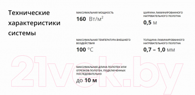 Теплый пол электрический ЛамиПол С160 Инфракрасный пленочный 800Вт (5м2)