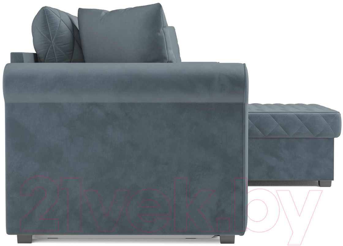 Диван угловой Mebel-Ars Берлин HB-178 26 (велюр серо-синий) — фото 3